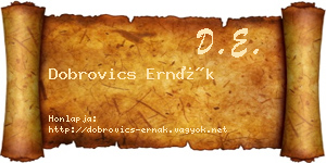 Dobrovics Ernák névjegykártya